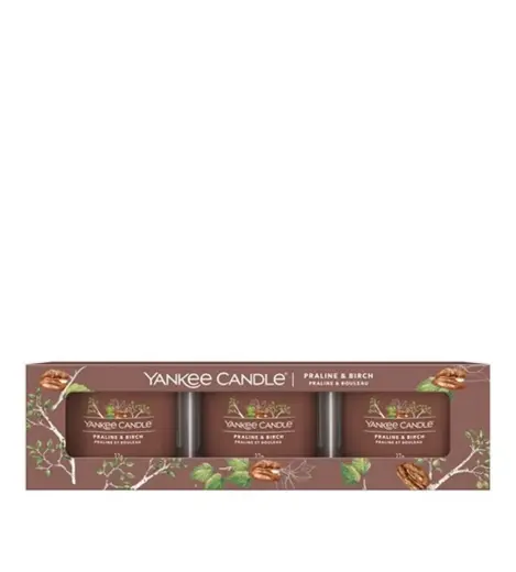 Yankee Candle Praline & Birch votive candle in glass 3 x 37 g