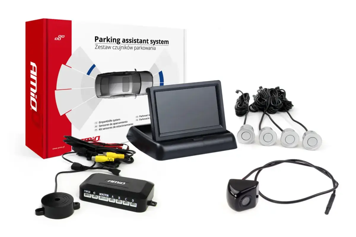 Parking assistant system 4,3 TFT02 FLIP-UP CAM-310 silver 22mm