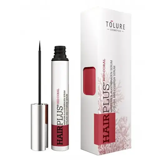 Tolure Cosmetics Hairplus Red Coral Vegan Growth Serum for Eyelashes and Eyebrows 3 Ml