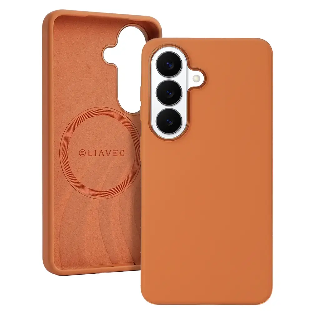 Liavec Silky maciņš ar MagSafe atbalstu telefonam Samsung Galaxy S26+ (S947) oranžs