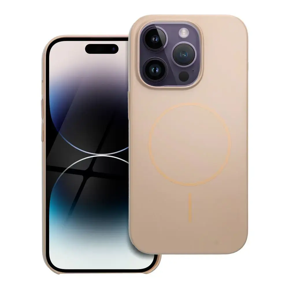 Case for iPhone 14 PRO Glossy Mag Cover compatible with MagSafe desert gold