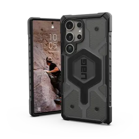 UAG Pathfinder Clear Magnet case for Samsung Galaxy S24 Ultra 5G with magnetic module - gray