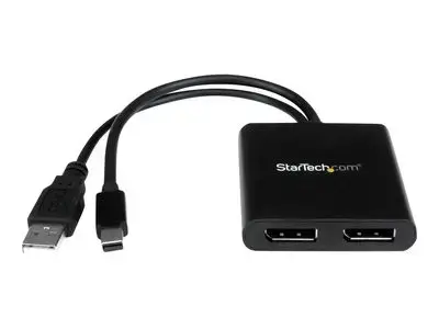 StarTech.com Mini DisplayPort MST Hub - Mini DisplayPort to DisplayPort Multi Monitor Splitter - MST Hub mDP 1.2 to 2x DP (MSTMDP122DP) - video splitter - 2 ports