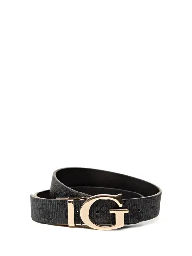 Guess, Mika, Double-Sided Model, Textile Belt, Gray, For Women, Size M