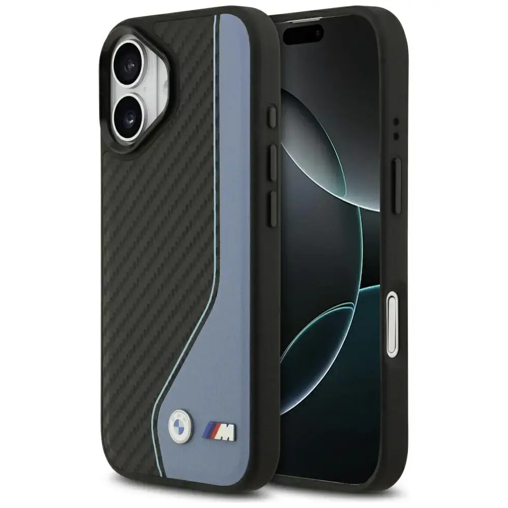 BMW M Carbon Logo phone case with MagSafe support for iPhone 17 blue