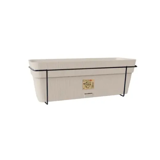 Balkona komplekts ar automātiskās laistīšanas sistēmu un metāla balstu 50x18x17cm balts