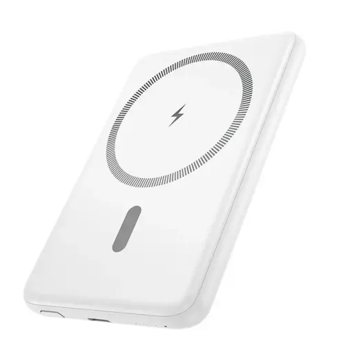 Hoco J140A Ultra-thin ārējais akumulators (powerbank) | 5 000 mAh | 20W | PD, QC | USB-C, MagSafe | balts
