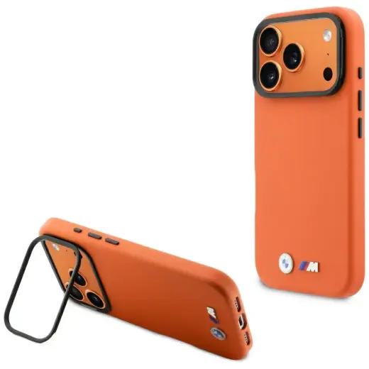 BMW M Metal Logo telefoni ümbris MagSafe toega iPhone 17 Pro Max oranž