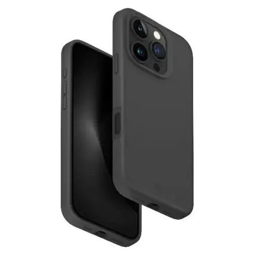 UNIQ etui Lino Hue iPhone 16 Pro 6.3" Magclick Charging szary|charcoal grey