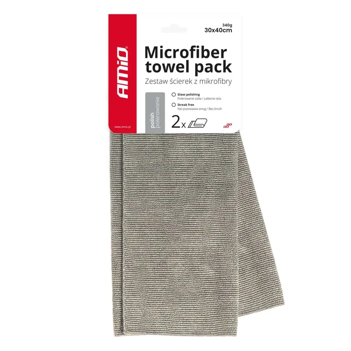 Microfiber cloth for polishing 30x40cm 340g AMIO-03742