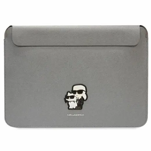 Karl Lagerfeld Sleeve KLCS16SAKCPMG 16" silver|silver Saffiano Karl&Choupette