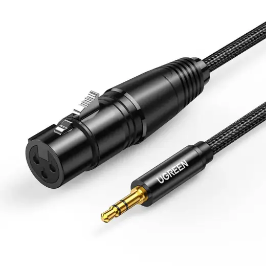 UGREEN AV131 Female XLR cable for jack 3.5 men - 2m (black)
