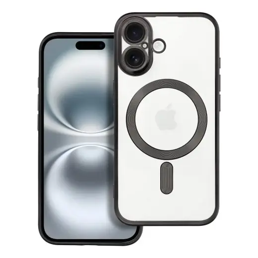 Electro Mag telefono dėklas su MagSafe palaikymu iPhone 16 juodas