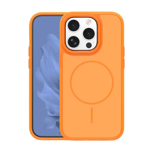 Frame Thin Mag phone case with MagSafe support for iPhone 14 Pro orange