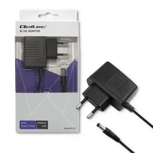 Qoltec Plug-in power supply 5W | 5V | 1A | 5.5*2.1