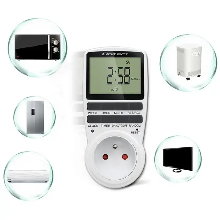 Qoltec Electronic Timer PC0628 | 3680W | 16A | LCD