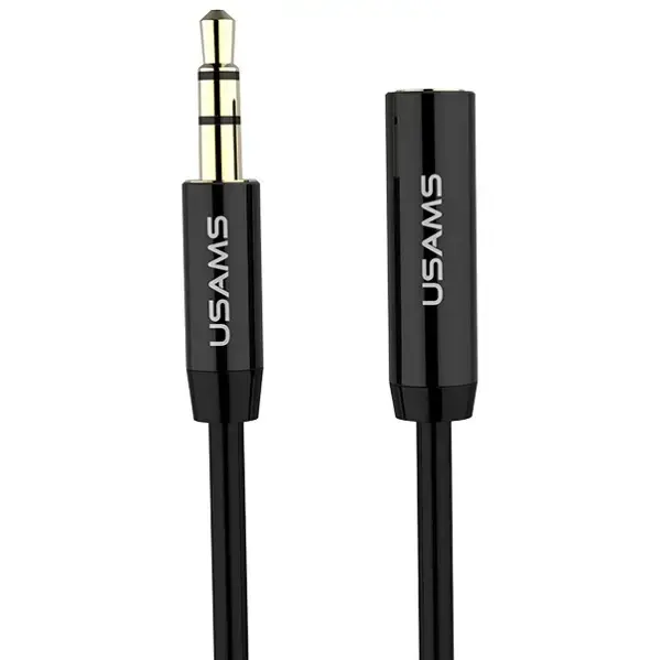 USAMS Kabel przedłużający do słuchawek1m czarny/black EYCX101 (US-SJ055)