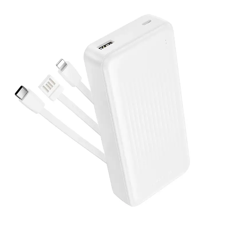 Borofone BJ79A Clever ārējais akumulators (powerbank) | 20 000 mAh | USB-A, USB-C, Lightning | balts