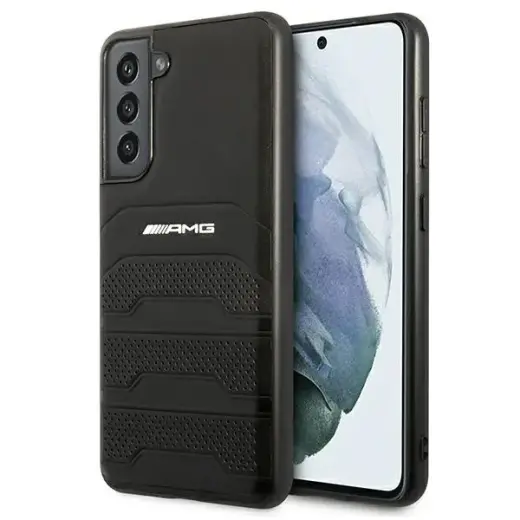AMG AMHCS21FESGSEBK S21 FE G990 black hardcase Leather Debossed Lines