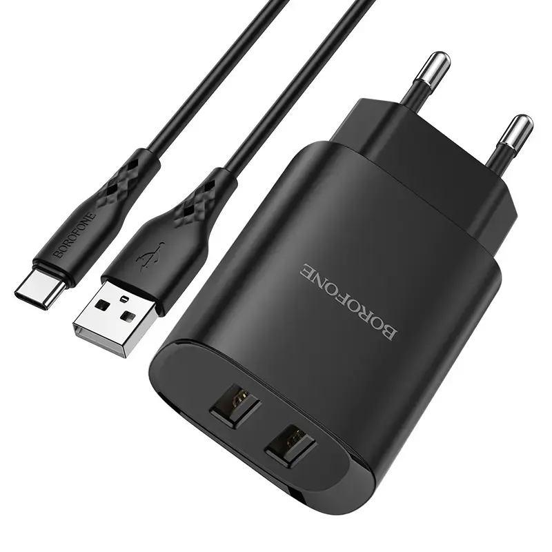 Borofone BN2 phone charger USB | 5V | 2.1A | 10.5W + USB-C cable black