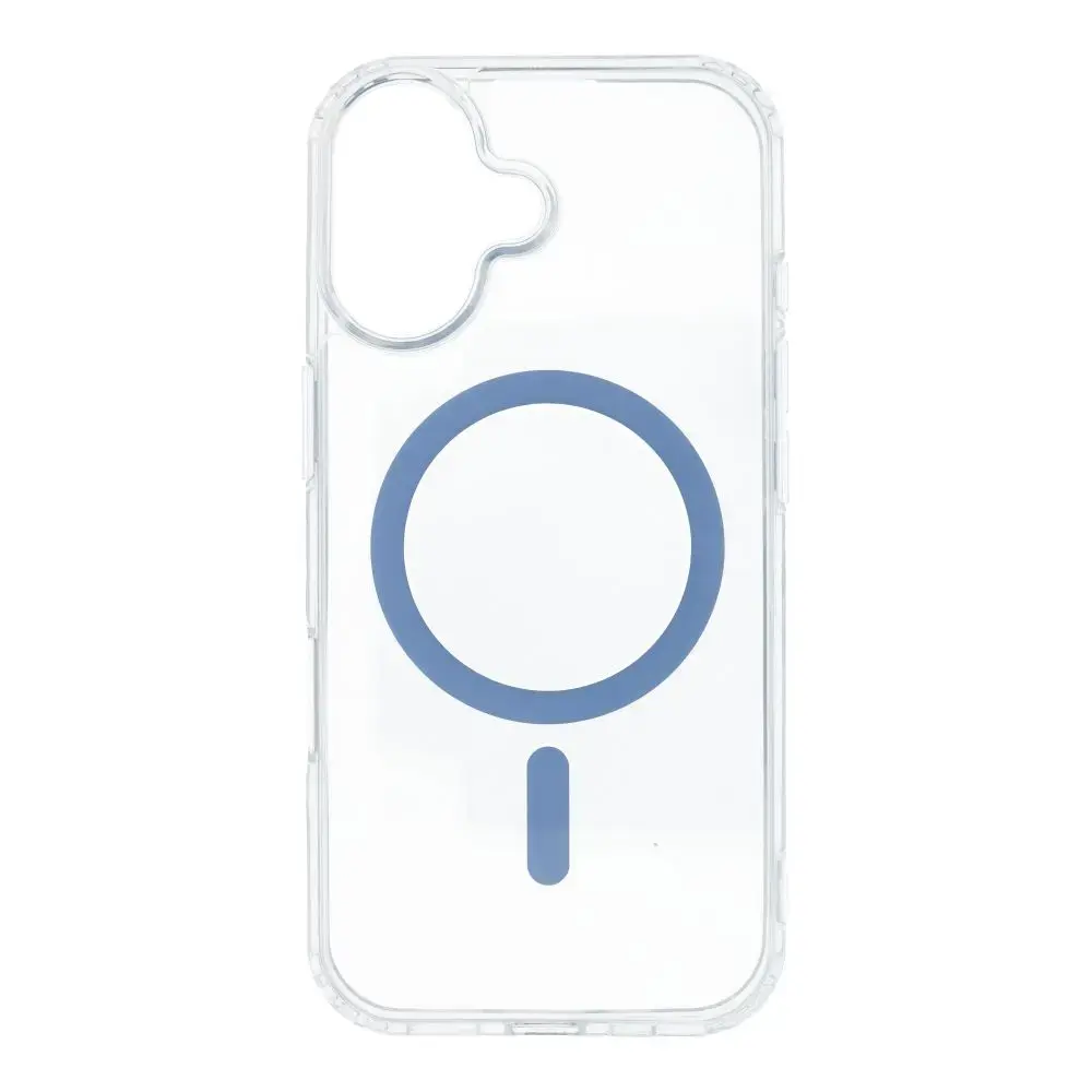 Drop Glue Colorful Ring phone case with stand and MagSafe support for iPhone 17 blue