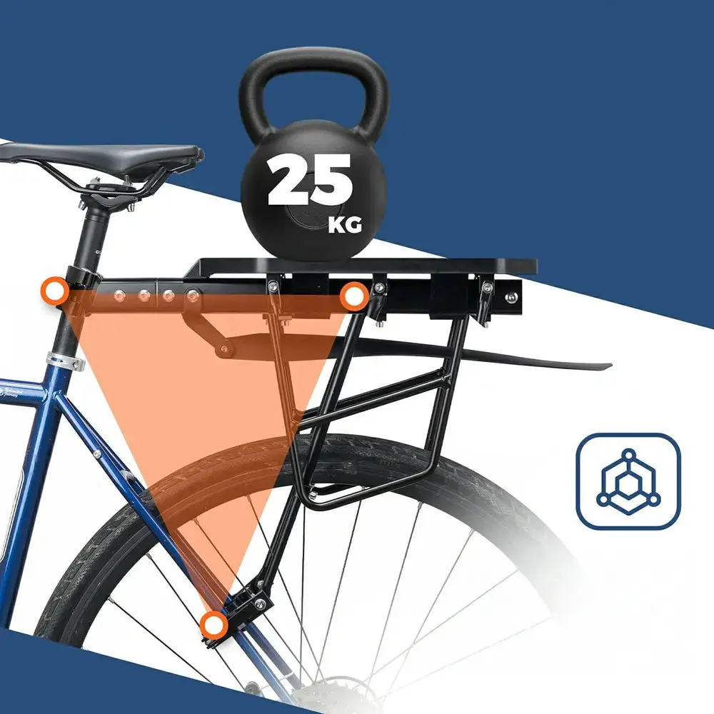Bagażnik rowerowy Rockbros RBHJ-1 Black Diamond z błotnikiem i szybkim montażem do rowerów górskich 26-29" - czarny