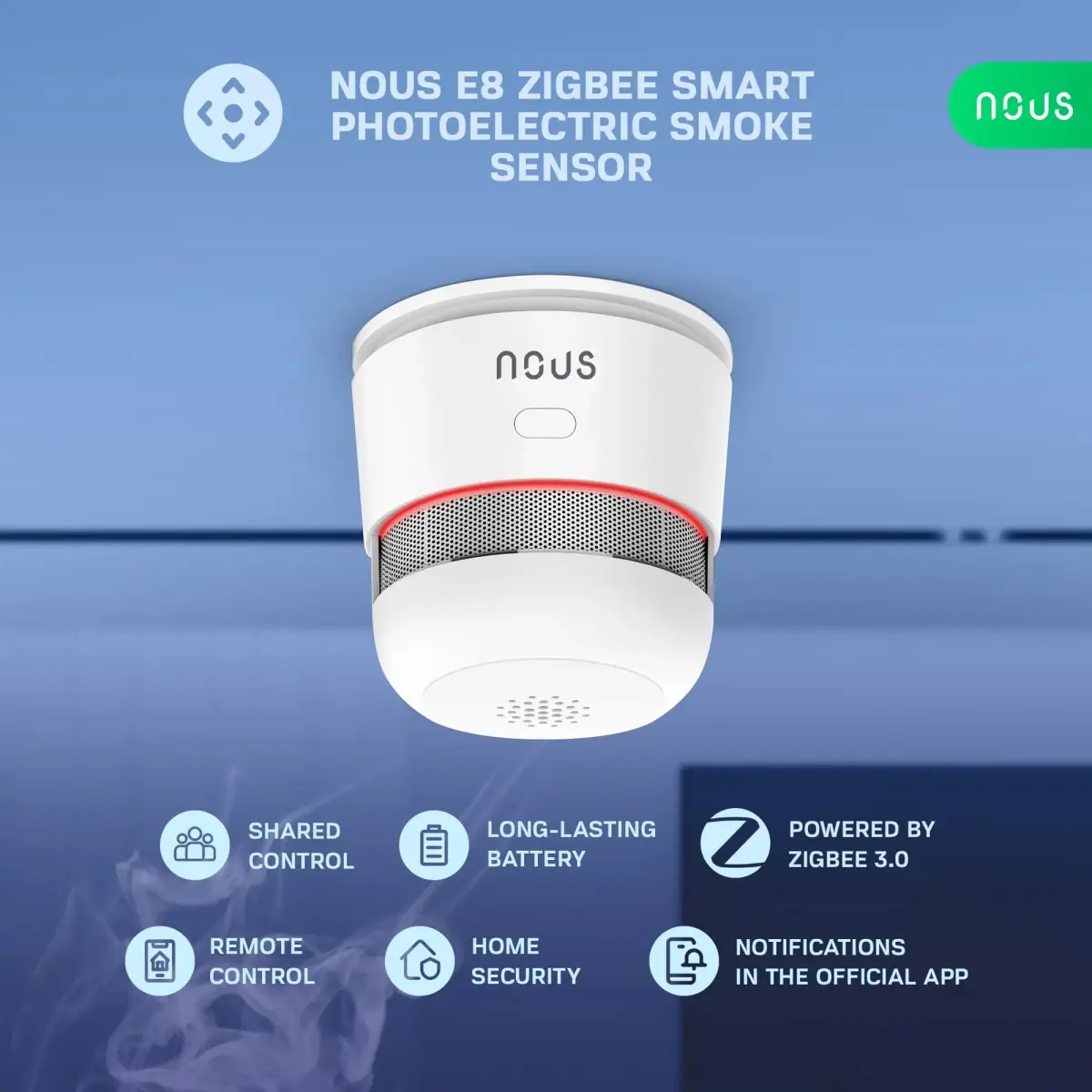 Nous Smart multi-room smoke detector with