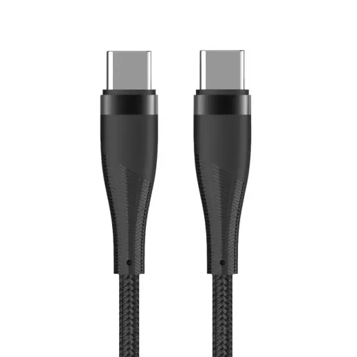Maxlife MXUC-08 datu pārraides un uzlādes vads | USB-C uz USB-C | 100W | 1m | melns
