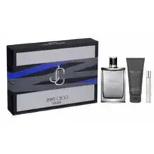 Jimmy Choo Man Gift Set EDT 100 ml, shower gel 100 ml, and EDT miniature 7.5 ml.