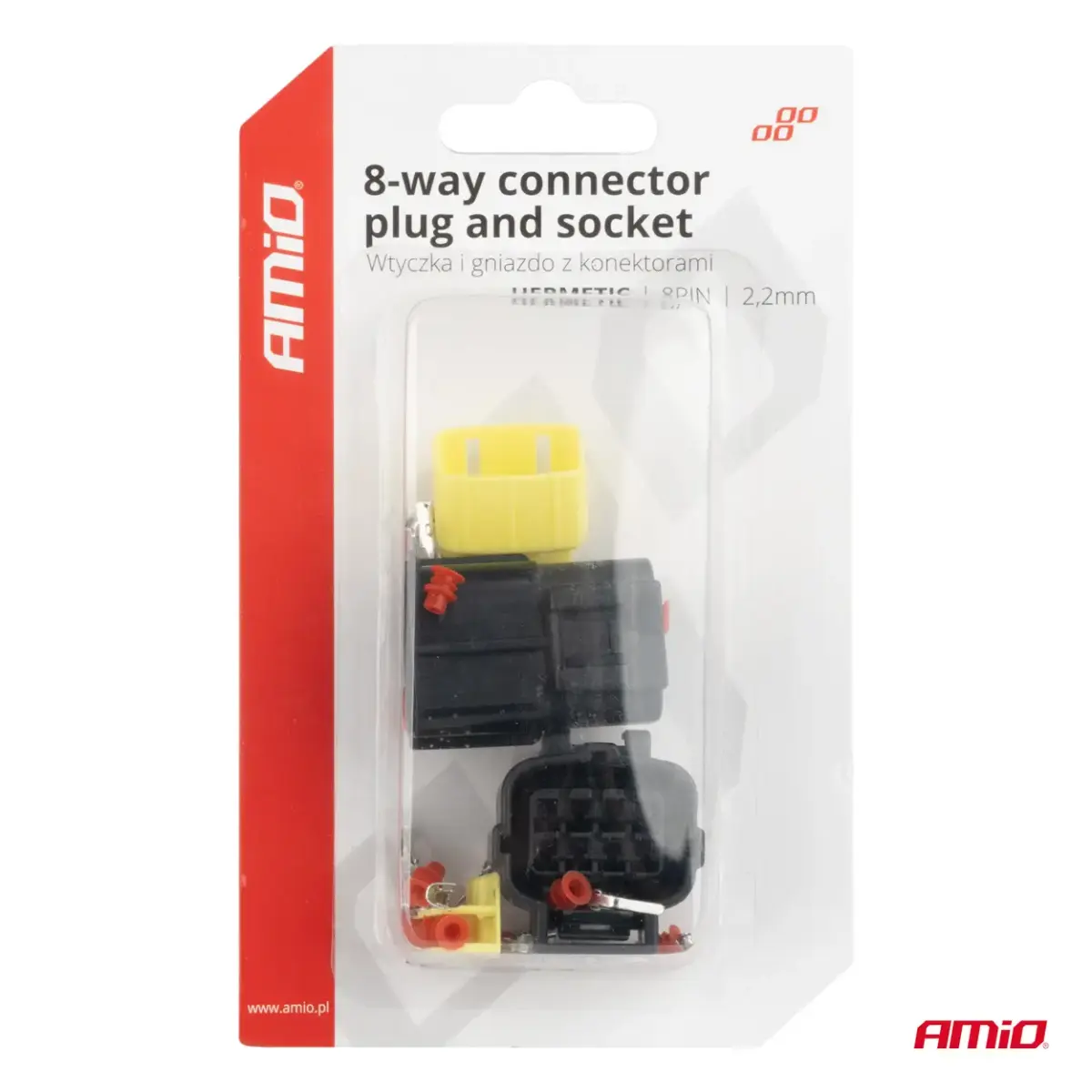 Connector plug and socket set 8 PIN 2.2mm AMIO-04350