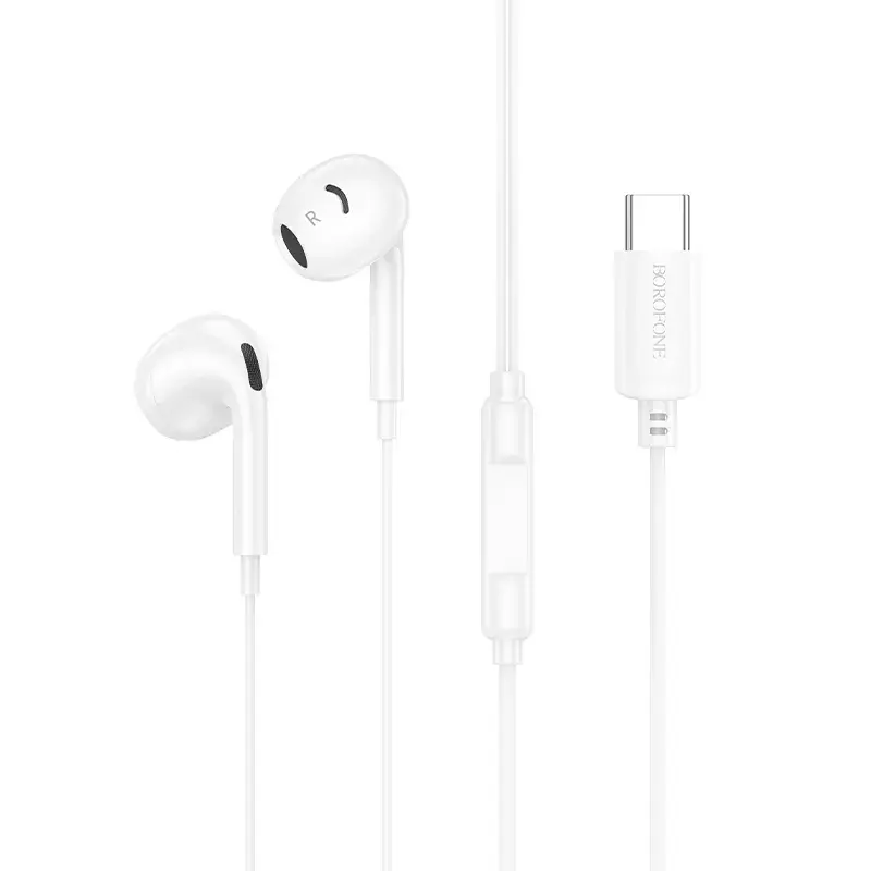 Borofone Earphones BM96 Brilliant with microphone Type C white