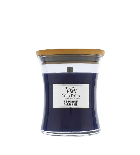 WoodWick Hinoki Dahlia scented candle with wooden wick 275 g