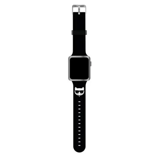 Karl Lagerfeld Choupette Head išmaniojo laikrodžio dirželis Apple Watch (42/44 mm) | silikoninis | juodas