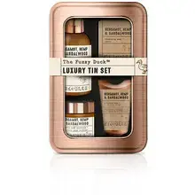 Men Luxury Tin Set (Bergamot, Hemp & Sandalwood) - Gift set in a tin.