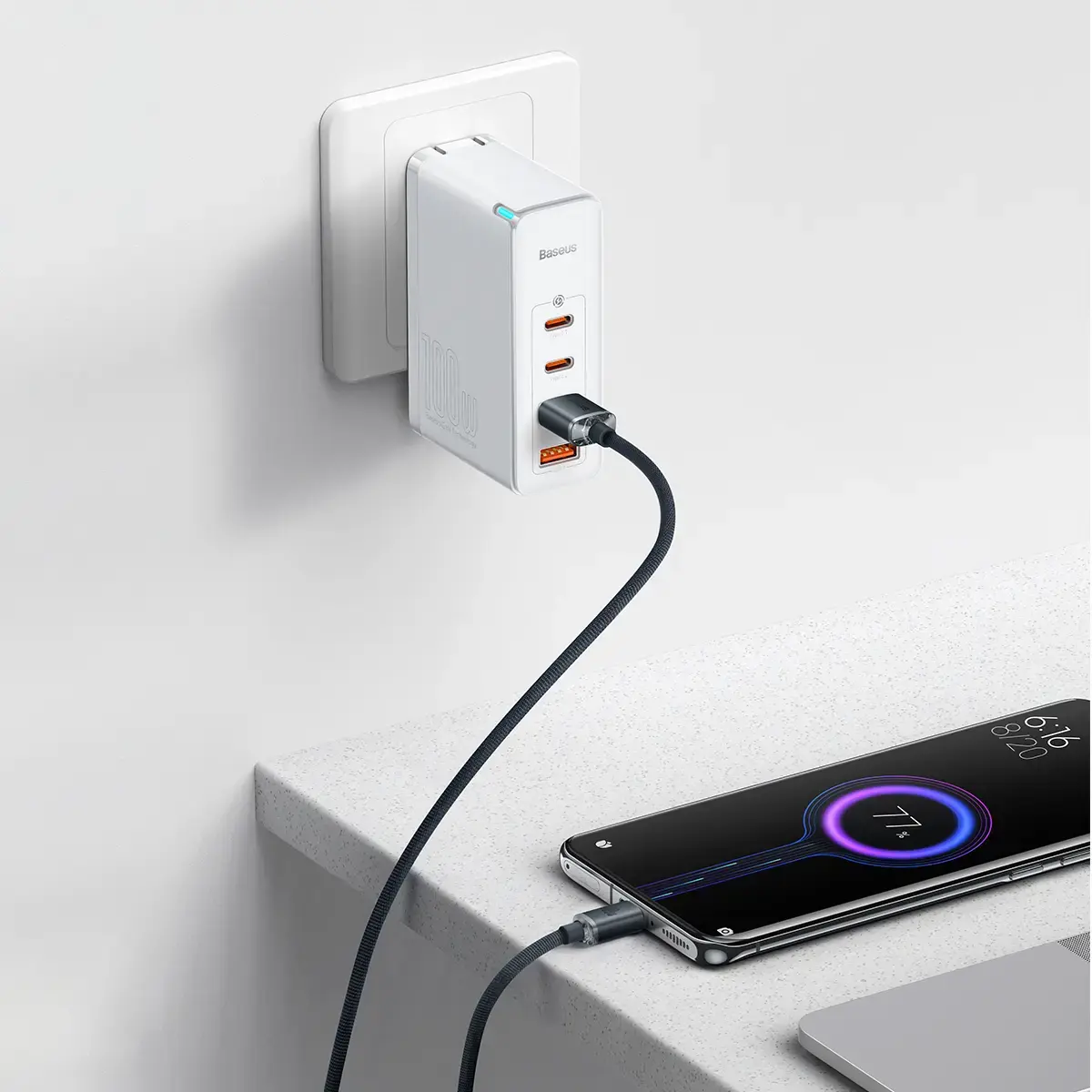 Baseus Crystal Shine Series datu pārraides un uzlādes vads | USB-A uz USB-C | 100W | 2m | melns