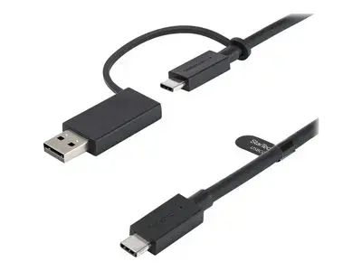 StarTech.com 3ft (1m) USB C Cable w| USB-A Adapter Dongle, Hybrid 2-in-1 USB C Cable w| USB-A | USB-C to USB-C (10Gbps|100W PD), USB-A to USB-C (5Gbps), USB-A Host to USB-C DisplayLink Dock - Ideal for Hybrid Dock (USBCCADP) - USB-C cable - 24 pin USB-C t