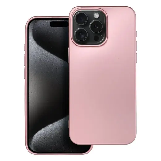 Metallic telefono dėklas iPhone 15 Pro Max rožinis
