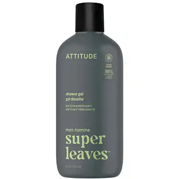 Attitude Super Leaves Matcha & Bergamot Shower Gel - Men's shower gel 415ml