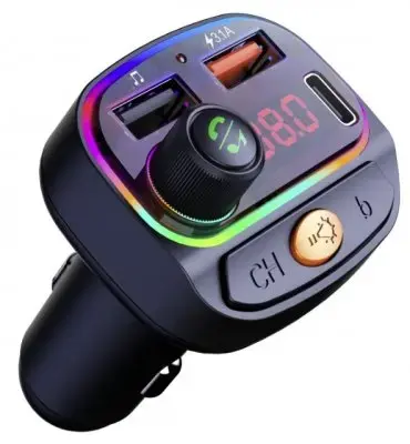 Swissten RGB Bluetooth FM Transmitteris 2x USB | USB-C