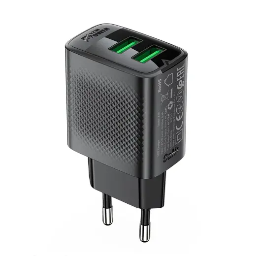 Acefast A86 travel charger | 12W | USB-A | black