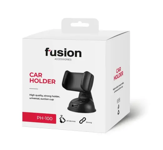 Fusion Accessories PH-100 auto telefona turētājs ar piesūcekni ar līdz 90 mm skavu melns