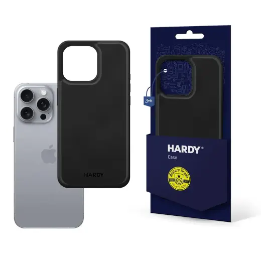 3mk Hardy Silky Leather phone case with MagSafe support for iPhone 16 Pro Max black