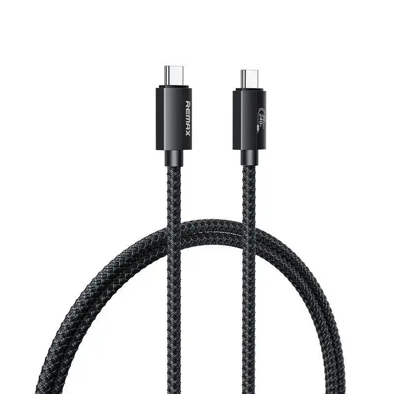 REMAX RC-C039 datu pārraides un uzlādes vads | USB-C uz USB-C | 240W | 1m | melns