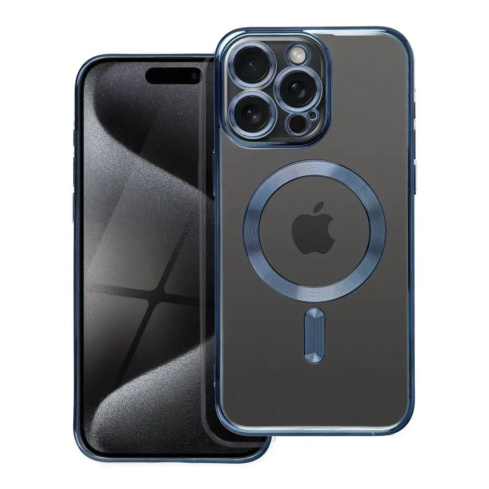 Case for iPhone 15 PRO MAX Electro Mag Cover compatible with MagSafe titanium blue