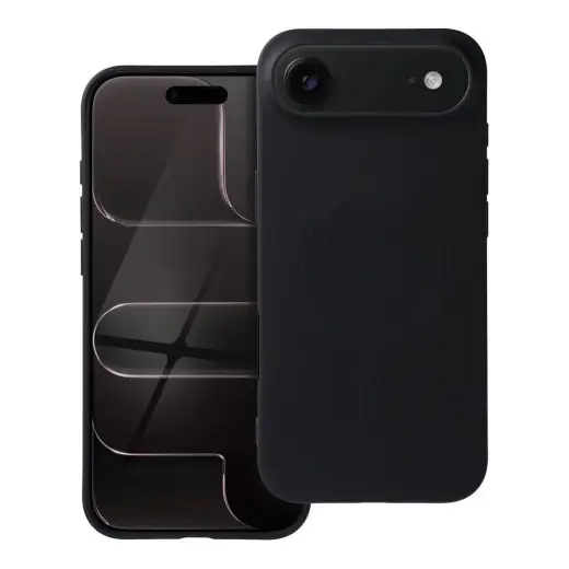 Silicone Mag Cover (big hole) telefono dėklas su MagSafe palaikymu iPhone 17 Air juodas