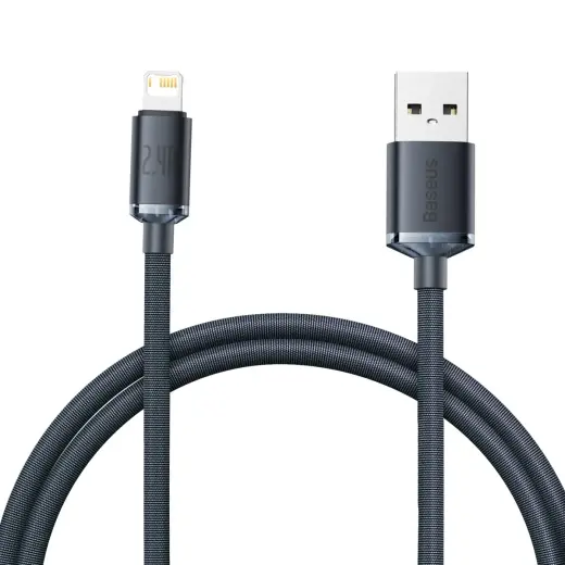 Baseus Crystal data transfer and charging cable | USB-A to Lightning | 12W | 1.2m | black