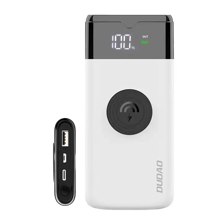 Dudao powerbank 10000mAh PD 20W QC 5.0 22.5W + 15W wireless white