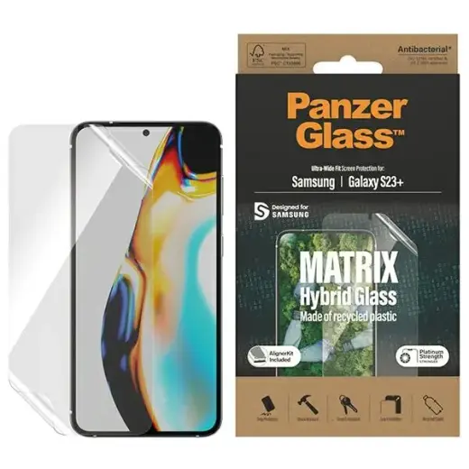 PanzerGlass Matrix karastatud klaas telefonile Samsung Galaxy S23 Plus S916 paigaldusraamiga