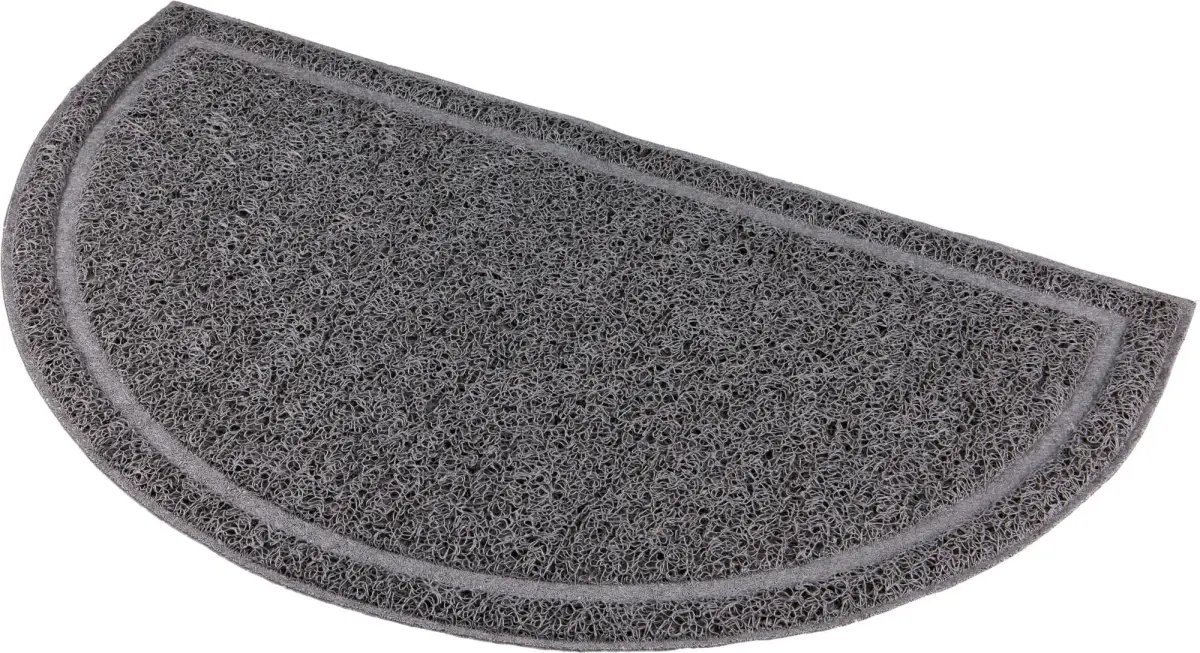 Kaķu tualetes paklājs : Trixie Cat litter tray mat, semi:circular, PVC, 59 × 35 cm, anthracite