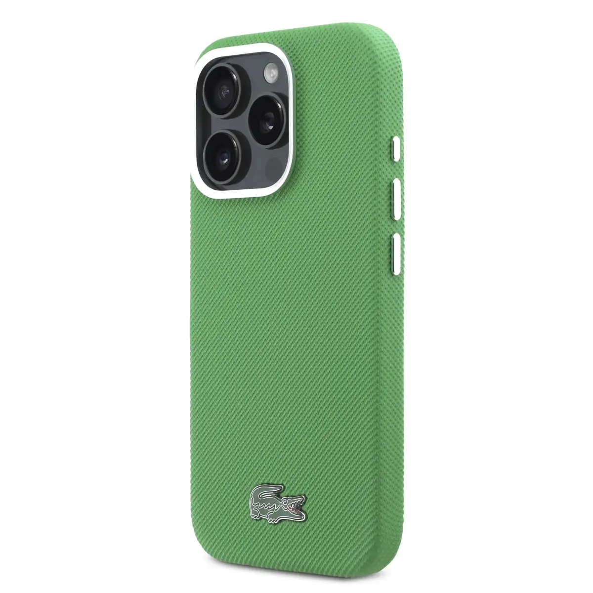 Lacoste Iconic Petit Pique Metal Logo maciņš ar MagSafe atbalstu telefonam iPhone 16 Pro zaļš